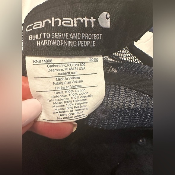 Carhartt Trucker Hat Blue  Mesh Back Adjustable Size Snapback Mens Unisex Cap - Picture 3 of 12